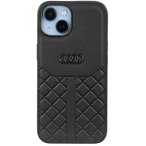 Audi Genuine Leather iPhone 14 6.1’’ black/black hardcase AU-TPUPPCIP14-Q8/D1-BK - Cell phone cases