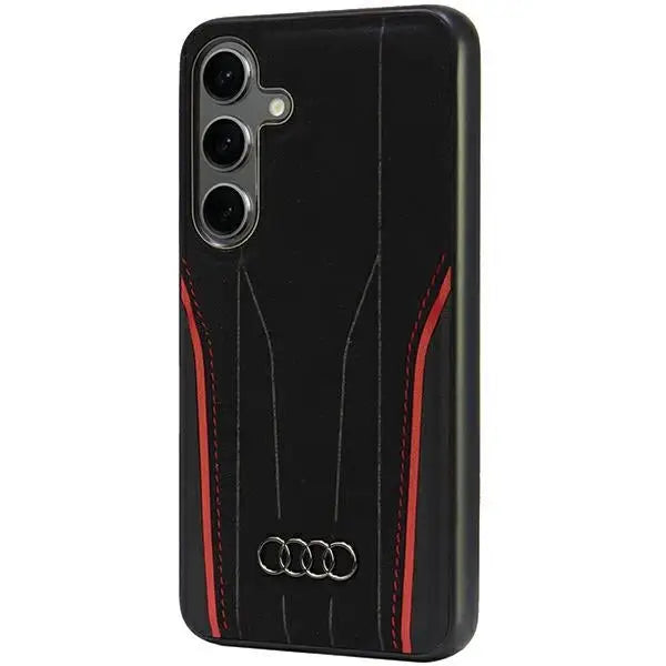 Audi Genuine Leather MagSafe S24 S921 black-red hardcase AU-TPUPCS24-R8/D3-RD - Cell phone cases and covers<<<HurtelXML