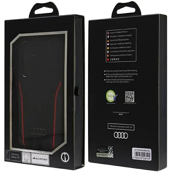Audi Genuine Leather MagSafe S24 S921 black-red hardcase AU-TPUPCS24-R8/D3-RD - Cell phone cases and covers<<<HurtelXML