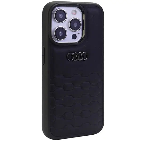 Audi GT Synthetic Leather case for iPhone 15 Pro Max - black - Cell phone cases and covers<<<HurtelXML