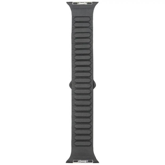 Audi Logo Synthetic Leather Magnetic Ring Strap for Apple Watch 44/45/46/49 mm - Black - Other cell phone
