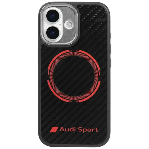 Audi RSQ Carbon Fiber Sport Red Circle MagSafe Case for iPhone 17 - Black - Cell phone cases and covers<<<HurtelXML