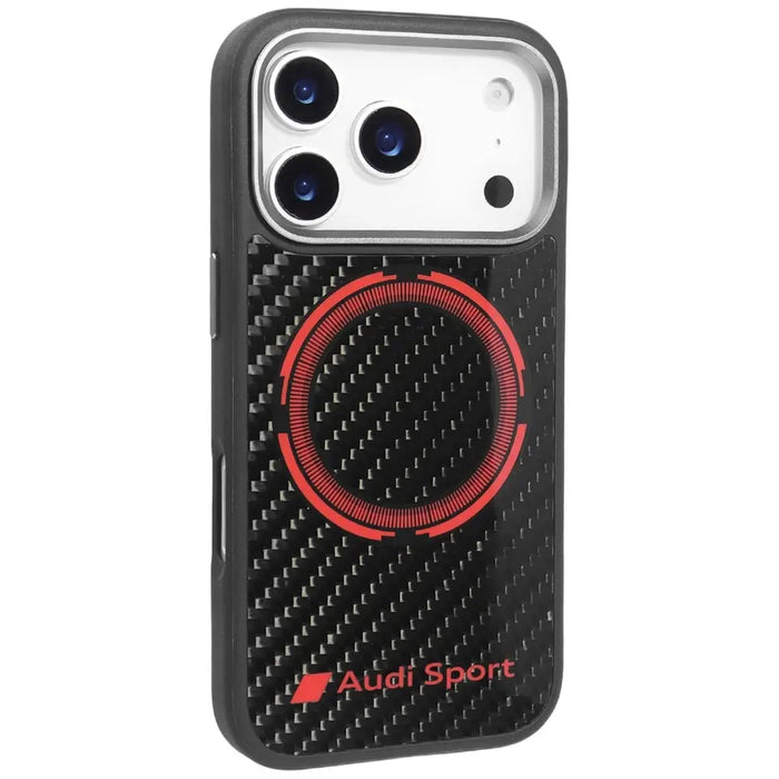 Audi RSQ Carbon Fiber Sport Red Circle MagSafe Case for iPhone 17 Pro - Black - Cell phone cases and covers<<<HurtelXML