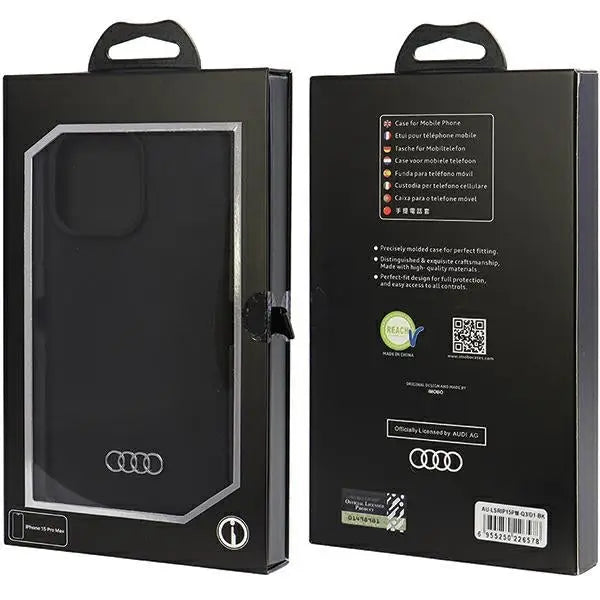 Audi Silicone Case for iPhone 15 Pro Max - black - Cell phone cases and covers<<<HurtelXML
