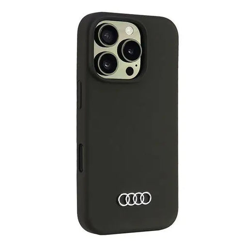 Audi Silicone Case iPhone 16 Pro 6.3’’ black/black hardcase AU-LSRIP16P-Q3/D1-BK - Cell phone cases