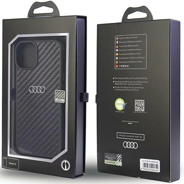 Audi Carbon Fiber iPhone 14 6.1" black/black hardcase AU-TPUPPCIP14-R8/D2-BK