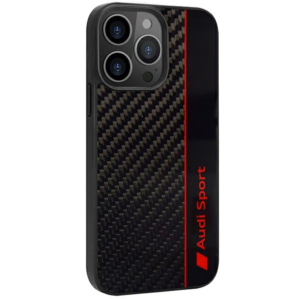 Audi Carbon Fiber Stripe iPhone 13 Pro / 13 6.1" black/black hardcase AUS-TPUPCIP13P-R8/D1-BK