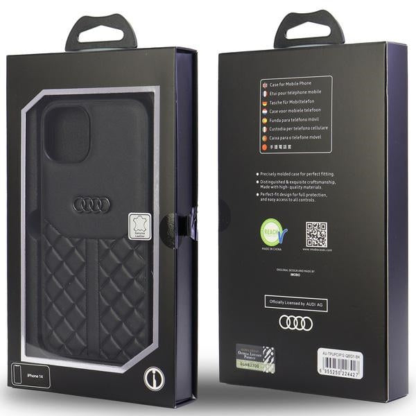 Audi Genuine Leather iPhone 12/12 Pro 6.1" black/black hardcase AU-TPUPCIP12P-Q8/D1-BK