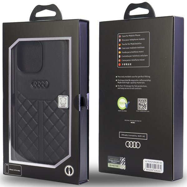 Audi Genuine Leather iPhone 13 Pro Max 6.7" black/black hardcase AU-TPUPPCIP13PM-Q8/D1-BK
