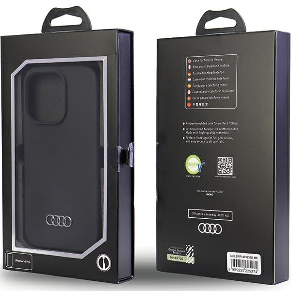 Audi Silicone Case iPhone 14 Pro 6.1" black/black hardcase AU-LSRIP14P-Q3/D1-BK