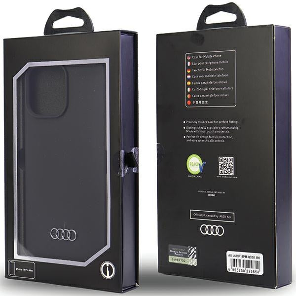 Audi Silicone Case iPhone 14 Pro Max 6.7" black/black hardcase AU-LSRIP14PM-Q3/D1-BK