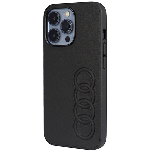 Audi Synthetic Leather iPhone 13 Pro / 13 6.1" black/black hardcase AU-TPUPCIP13P-TT/D1-BK
