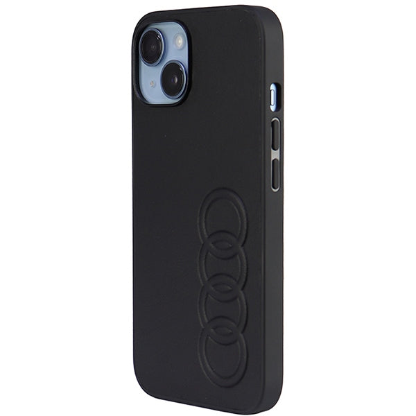 Audi Synthetic Leather iPhone 14 6.1" black/black hardcase AU-TPUPPCIP14-TT/D1-BK