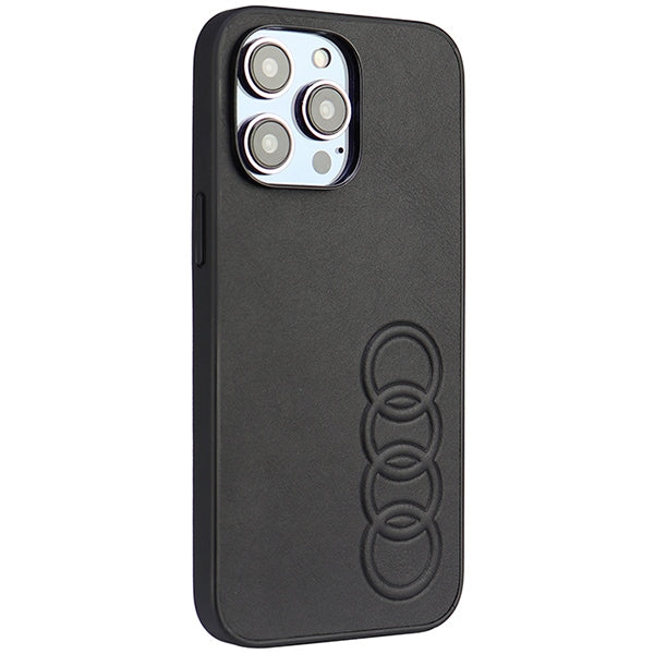Audi Synthetic Leather iPhone 14 Pro Max 6.7" black/black hardcase AU-TPUPPCIP14PM-TT/D1-BK