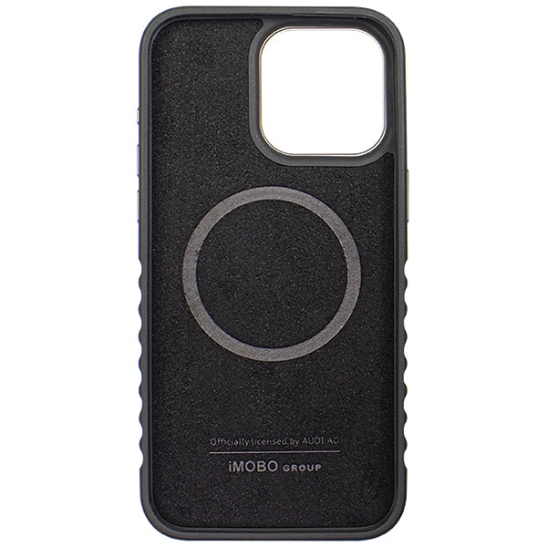 Audi Genuine Leather case with MagSafe for iPhone 15 Pro Max - black and red