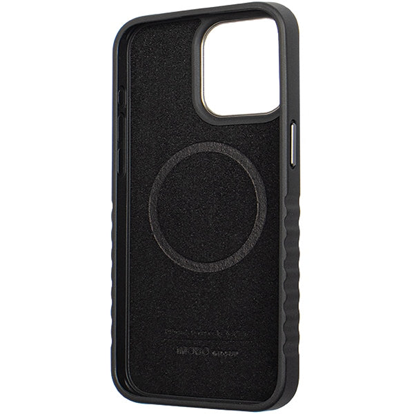 Audi Genuine Leather case with MagSafe for iPhone 15 Pro Max - black and red