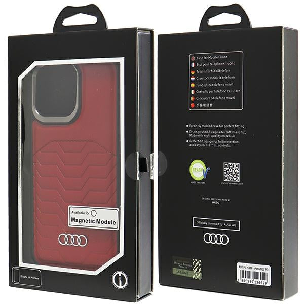 Audi Synthetic Leather case with MagSafe for iPhone 14 Pro Max - red