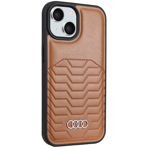 Audi Synthetic Leather case with MagSafe for iPhone 15 / 14 / 13 - brown