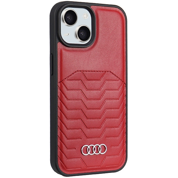 Audi Synthetic Leather case with MagSafe for iPhone 15 / 14 / 13 - red