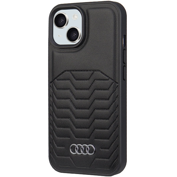 Audi Synthetic Leather Case with MagSafe for iPhone 15 Plus / 14 Plus - Black