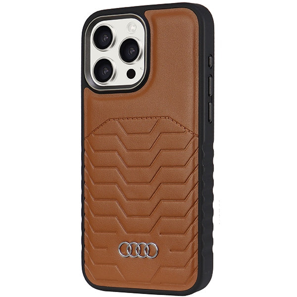 Audi Synthetic Leather case with MagSafe for iPhone 15 Pro Max - brown