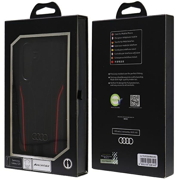 Audi Genuine Leather MagSafe S24 S921 black-red hardcase AU-TPUPCS24-R8/D3-RD