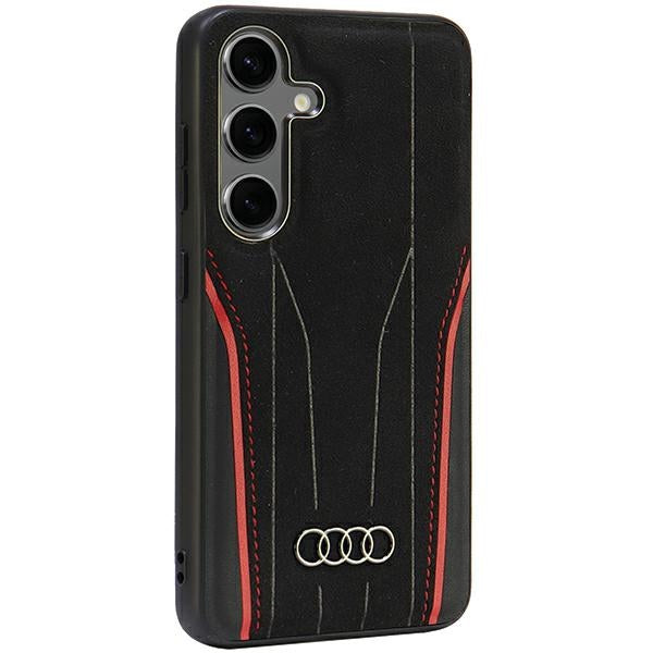 Audi Genuine Leather MagSafe S24 S921 black-red hardcase AU-TPUPCS24-R8/D3-RD
