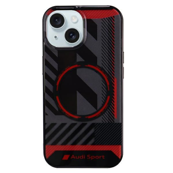 Audi IML Sport MagSafe Case iPhone 15 / 14 / 13 6.1" black/black hardcase AU-IMLMIP15-RSQ/D2-BK