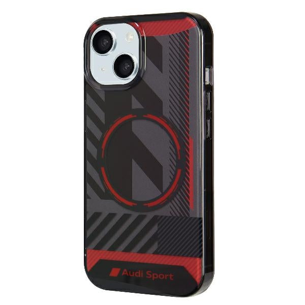 Audi IML Sport MagSafe Case iPhone 15 / 14 Plus Plus 6.7" black/black hardcase AU-IMLMIP15M-RSQ/D2-BK