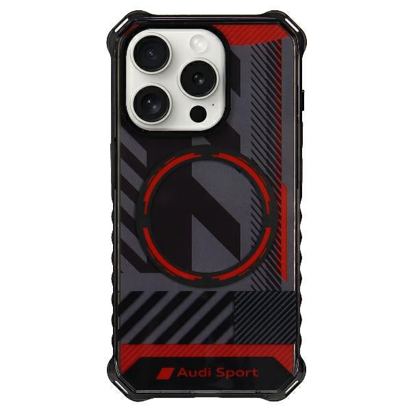 Audi IML Sport MagSafe Case iPhone 15 Pro Max 6.7" black/black hardcase AU-IMLMIP15PM-RSQ/D2-BK