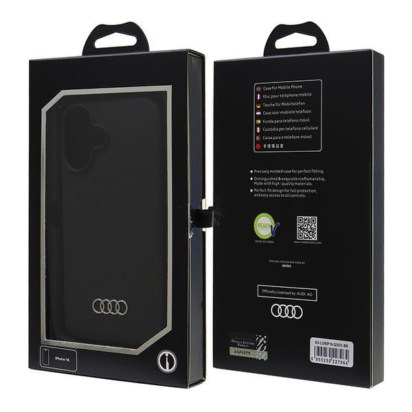 Audi Silicone Case iPhone 16 6.1" black/black hardcase AU-LSRIP16-Q3/D1-BK