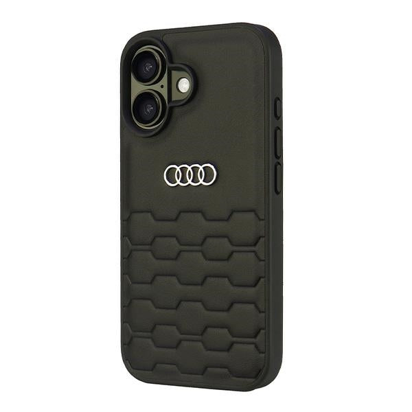 Audi Synthetic Leather iPhone 16 6.1" black/black hardcase AU-TPUPCIP16-GT/D2-BK