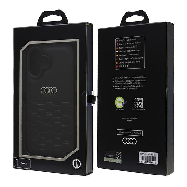 Audi Synthetic Leather iPhone 16 6.1" black/black hardcase AU-TPUPCIP16-GT/D2-BK