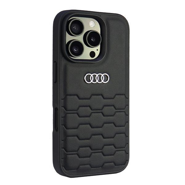 Audi Synthetic Leather iPhone 16 Pro 6.3" black/black hardcase AU-TPUPCIP16P-GT/D2-BK