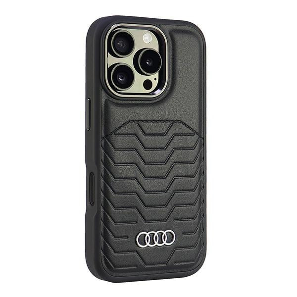Audi Synthetic Leather MagSafe iPhone 16 Pro 6.3" black/black hardcase AU-TPUPCMIP16P-GT/D3-BK