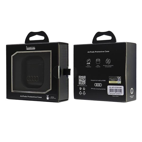 Audi Leather Big Logo Case for AirPods 1 / 2 - Black