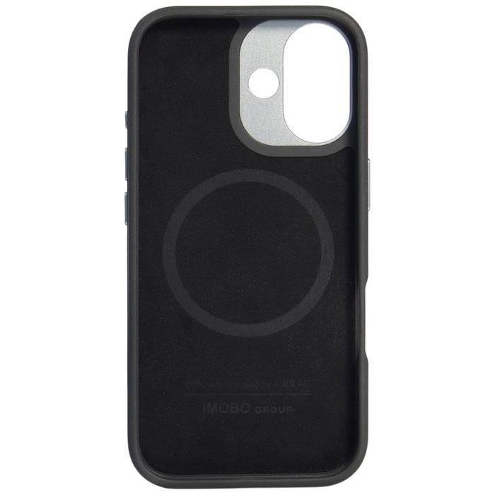 Audi R8 Genuine Leather MagSafe Case for iPhone 17 - Black and Red