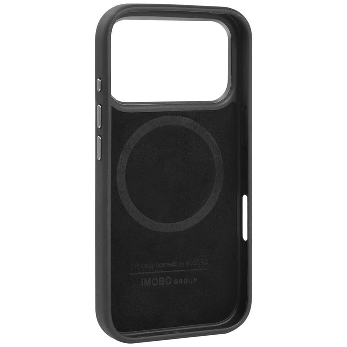 Audi R8 Genuine Leather MagSafe Case for iPhone 17 Pro - Black and Red