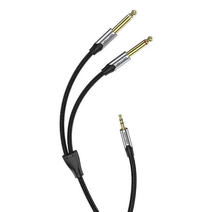 Audio cable mini jack 3.5mm to 2x jack 6.35mm male Vention BARHK 8m - Audio cables<<<Audio<<<InnproXML