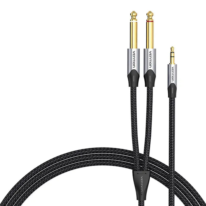 Audio cable mini jack 3.5mm to 2x jack 6.35mm male Vention BARHK 8m - Audio cables<<<Audio<<<InnproXML