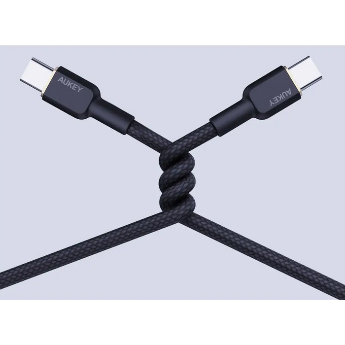 AUKEY CB-NCC2 USB-C Type-C Power Delivery PD 60W 3A 1.8m Nylon Black - USB cablesAKG-KAB<<<GSM accessoriesAKG<<<ActionPL