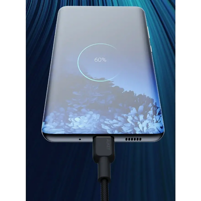 AUKEY CB-NCC2 USB-C Type-C Power Delivery PD 60W 3A 1.8m Nylon Black - USB cablesAKG-KAB<<<GSM accessoriesAKG<<<ActionPL