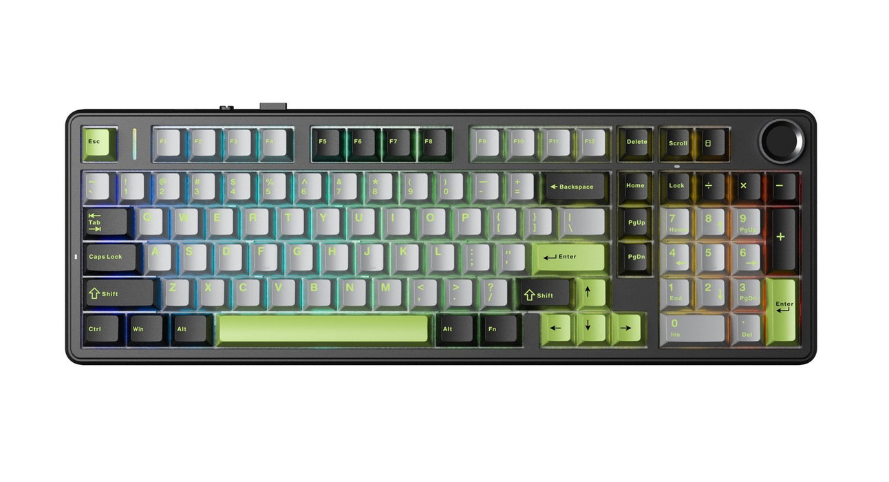 F99 Pro Black+Grey+Green GrayWood RGB AULA gasket keyboard