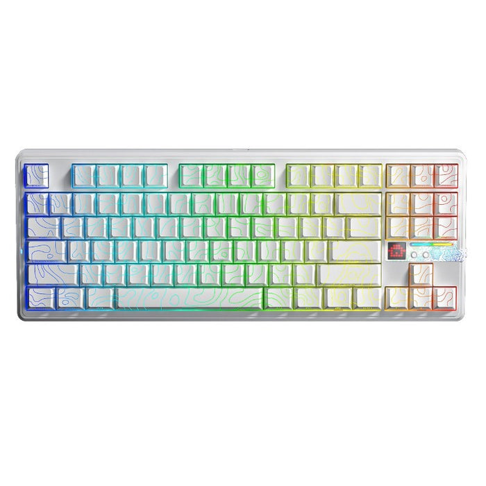 AULA Gasket F87 Pro V2 White Contour Engravered Star Vector RGB Keyboard
