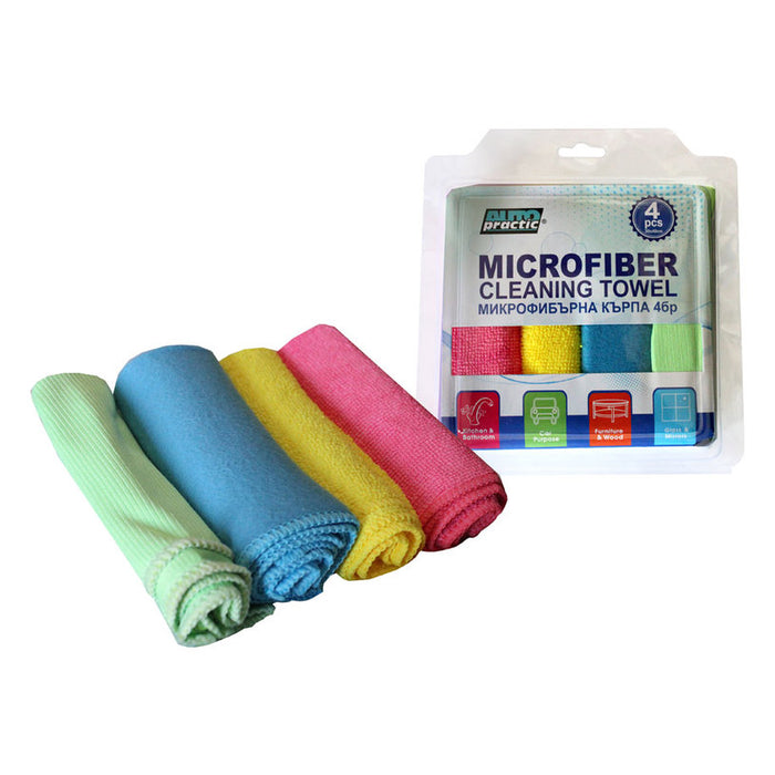 MICROFIBER TOWEL 30X30CM 4PCS AUTO PRACTIC