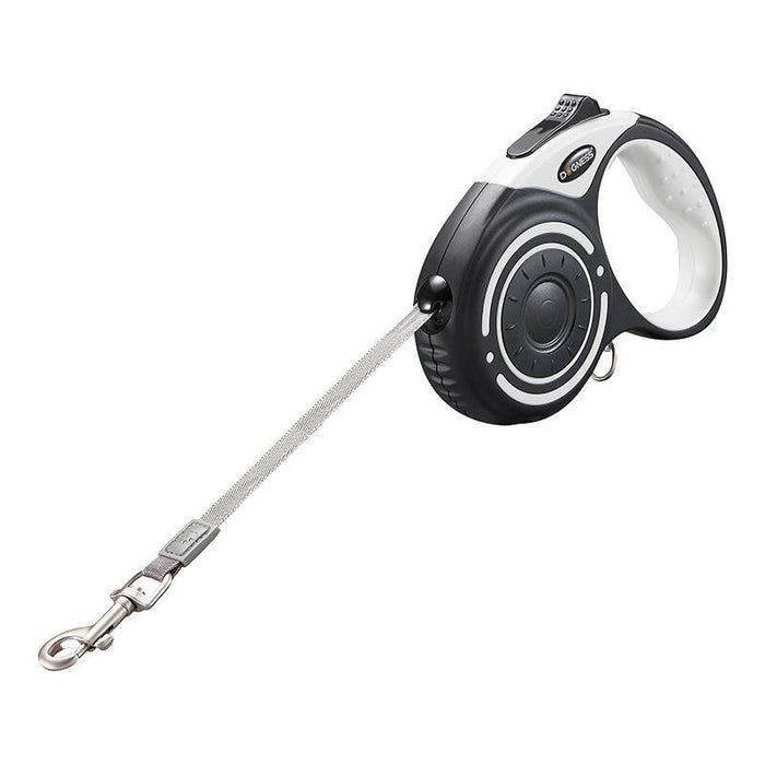 Automatic leash 5m with flashlight and bag container and Dogness bags (gray) - Walking