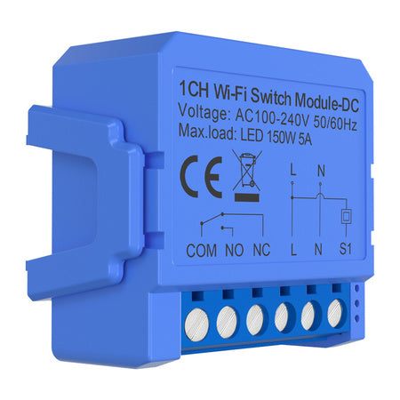 1-channel WiFi switch module with voltage-free contact Avatto WSM16-DC32V-1