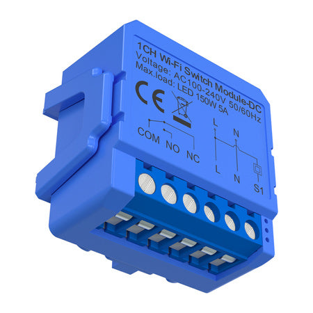 Intelligent 1-channel WiFi switch module with voltage-free DC contact Avatto WSM16-DC-1