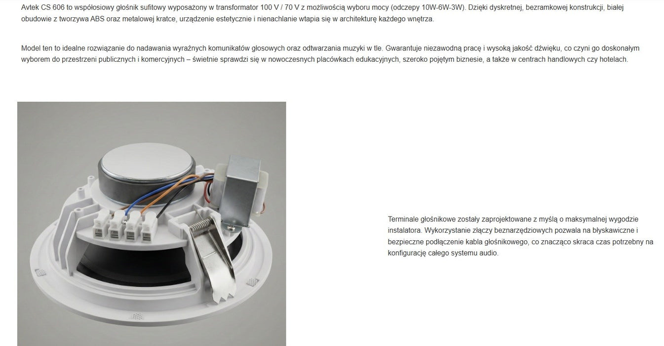 Ceiling speaker Avtek CS 606
