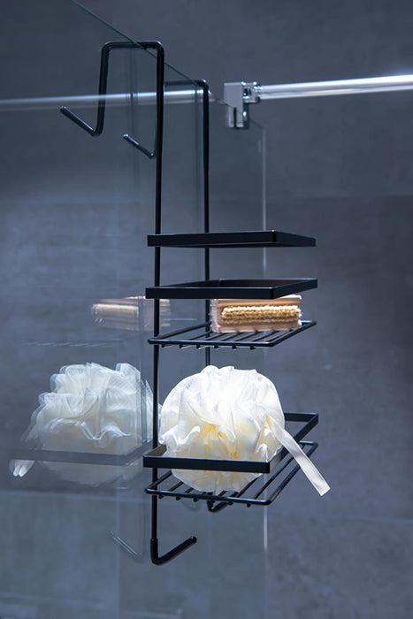 DOUBLE BATHROOM SHELF BLACK AWD